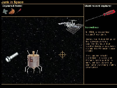 Like the Earth's environment, the space environment is getting more and more cluttered. There are currently MILLIONS of man-made orbital ruins that make up "space junk". Play our <a href="/games/junk_intro.html&edu=elem&dev=1/earth/Atmosphere/moons/triton_atmosphere.html">Junk in Space game</a> and find out about all the junk in space, and how it got there.  Your objective is to capture all the junk you can - but be careful - don't catch a satellite, spacecraft, or an astronaut!  Three strikes and you're out!<p><small><em></em></small></p>