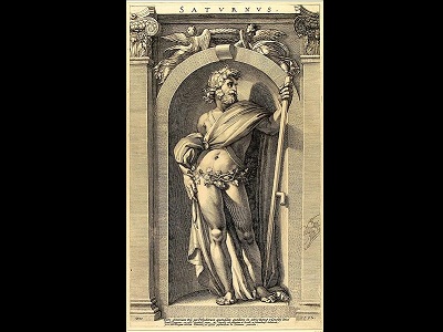 Saturno, el dios de la agricultura y la cosecha. Un boceto por Polidoro Caldara da Caravaggio (1495-1543) en el Museo Boijmans Van Beuningen, Rotterdam.
<p><small><em>Imagen en dominio pblico.</em></small></p>