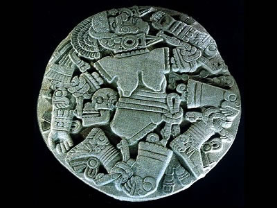 <a href="/mythology/coyolxauhqui_moon.html&dev=">Coyolxauhqui</a> was the <a href="/earth/moons_and_rings.html&dev=">Moon</a> goddess according the Aztec mythology. The image above reproduces "The Coyolxauhqui Stone," a giant monolith found at the Great Temple of Tenochtitlan.<p><small><em>Image courtesy of the Museo del Templo Mayor, Mexico.</em></small></p>