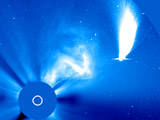 CME   erupts from Sun as Comet NEAT passes by
