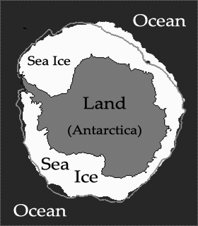 Antarctic sea ice map